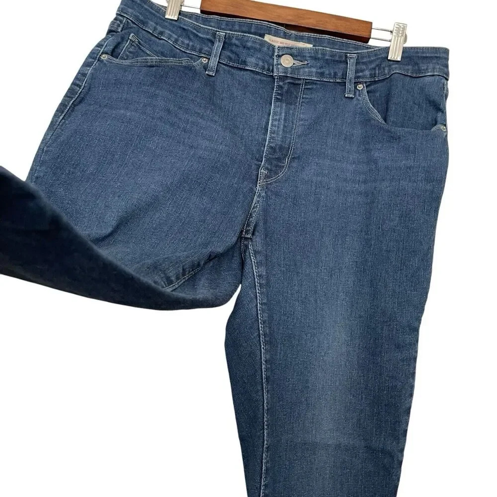Levi's Classic Mid Rise Skinny Jeans Size 18M W34 L30 Blue Ankle Stretch - Picture 2 of 8